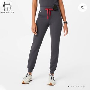 Figs | High Waisted Zamora Charcoal Jogger Scrub Pants